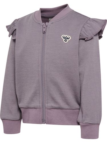 Hummel Bee Mini ull/bomull zip jakke - gray ridge lilla