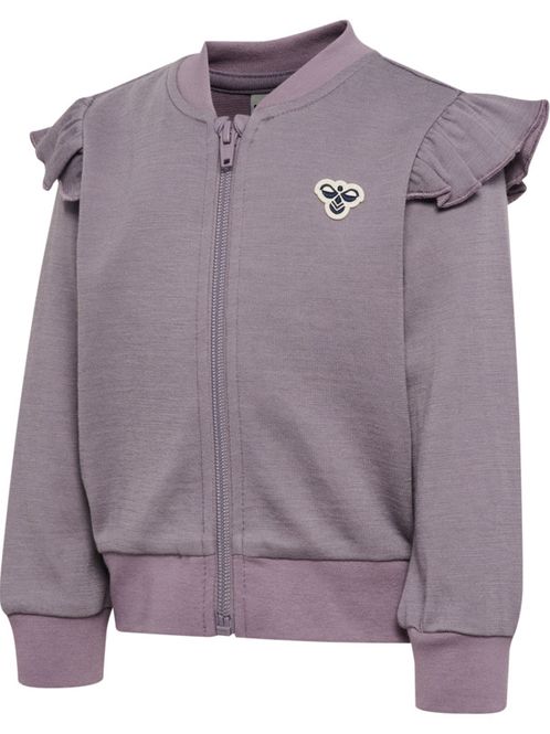 Hovedbilde Hummel Bee Mini ull/bomull zip jakke - gray ridge ...