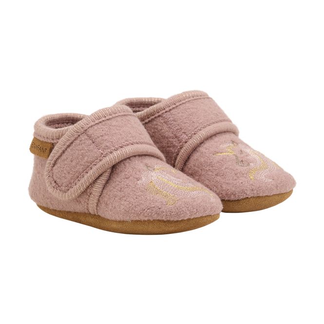 Hovedbilde En Fant Ulltøfler med broderi til barn - bark