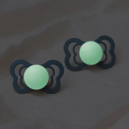 BIBS Couture silikon 2pk - Blush GLOW/Vanilla GLOW