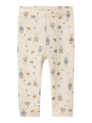 Name It Willos Bamse ull leggings - peyote melange