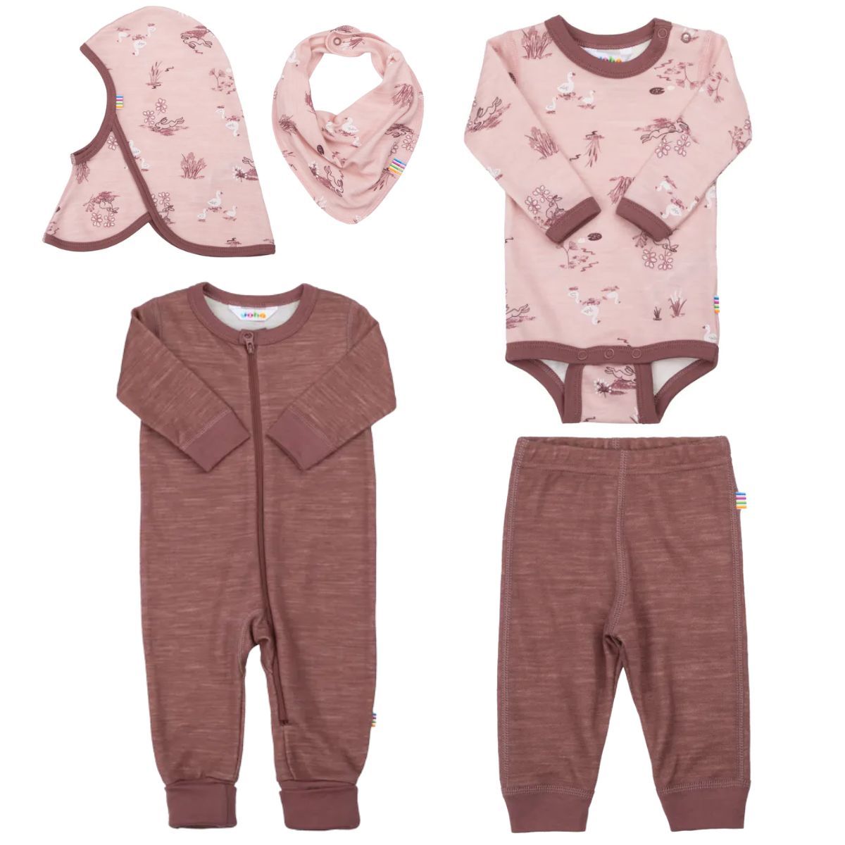 Pakkedeal - Joha Ull/bambus Goose Baby - Rosa