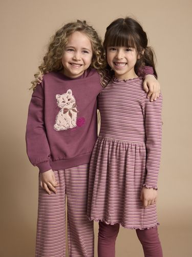 Minymo Stripe kjole til barn - nostalgia rose