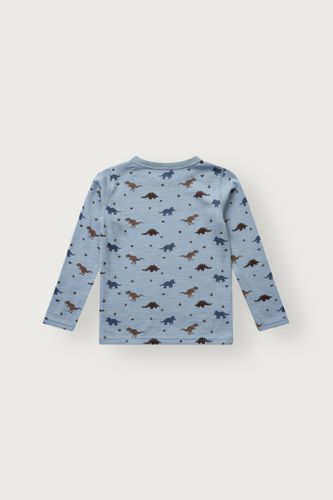 Hust & Claire Abba Dino ull/bambus trøye til barn - baby blue