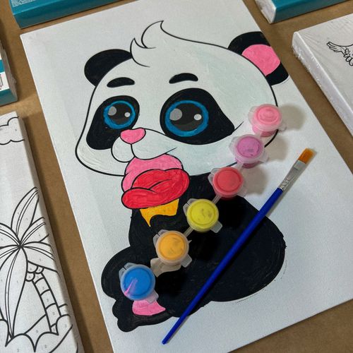 Paint by numbers på lerret - bamse