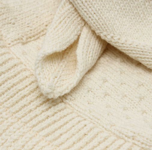 Huttelihut strikket balaclava med ører - antique white