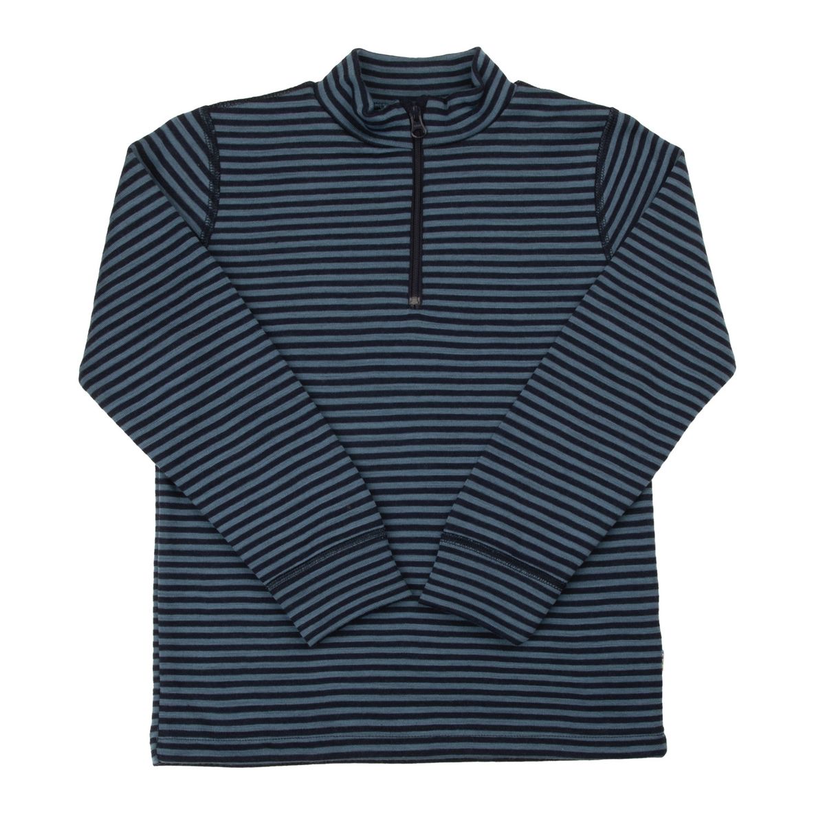 Joha Mini stripe kids ull trøye med zip - navy