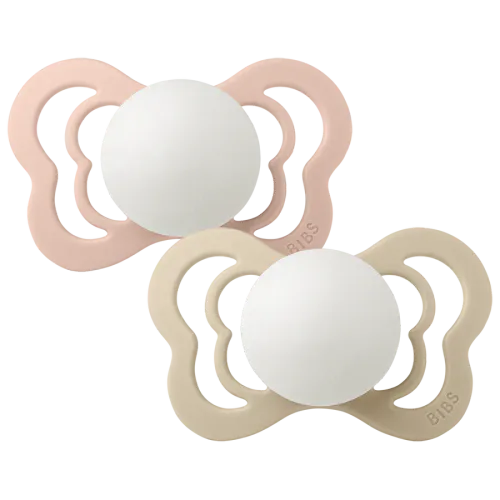 BIBS Couture silikon 2pk - Blush GLOW/Vanilla GLOW