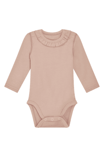 Hust & Claire Barbara ull/bambus body med krage - rose cloud