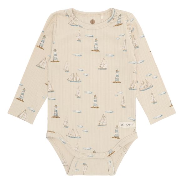 Hovedbilde En Fant ribbet body til baby - fog