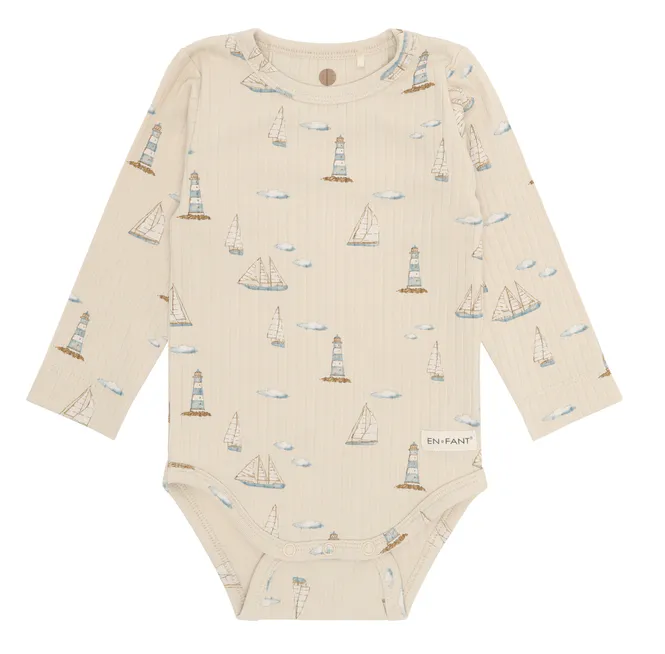 Hovedbilde En Fant ribbet body til baby - fog