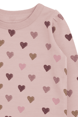 Hust & Claire Abba Hearts ull/bambus trøye til barn - adobe rose