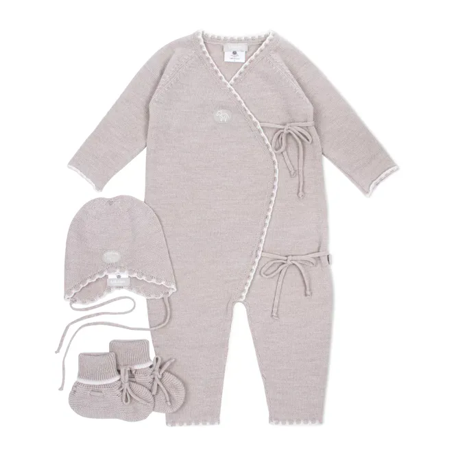 Hovedbilde Lillelam hentesett merinoull - lys beige