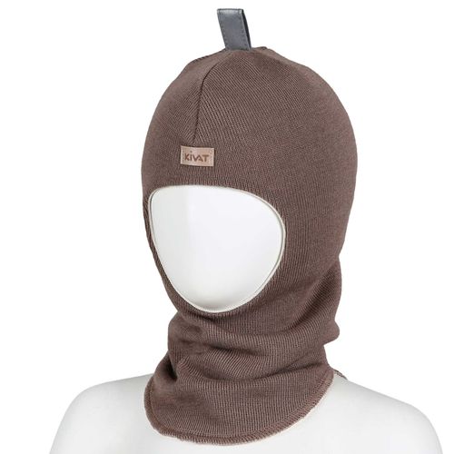 Kivat ull balaclava logo - sjokoladebrun