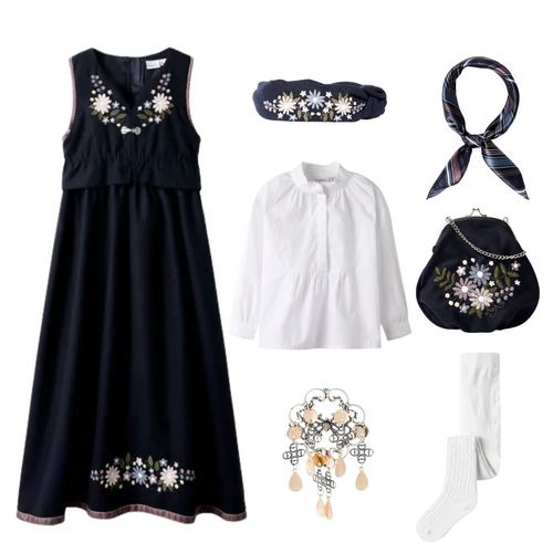 Pakkedeal - Name It Tena Spencer festdrakt til kids - White
