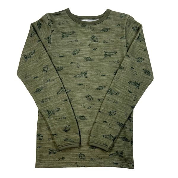 Hovedbilde Blinke Spaceship ull/bambus trøye - olive night