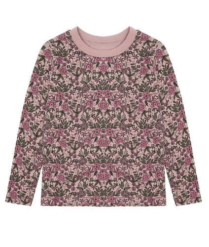 Hust & Claire Abba Flor ull/bambus trøye til barn - adobe rose 