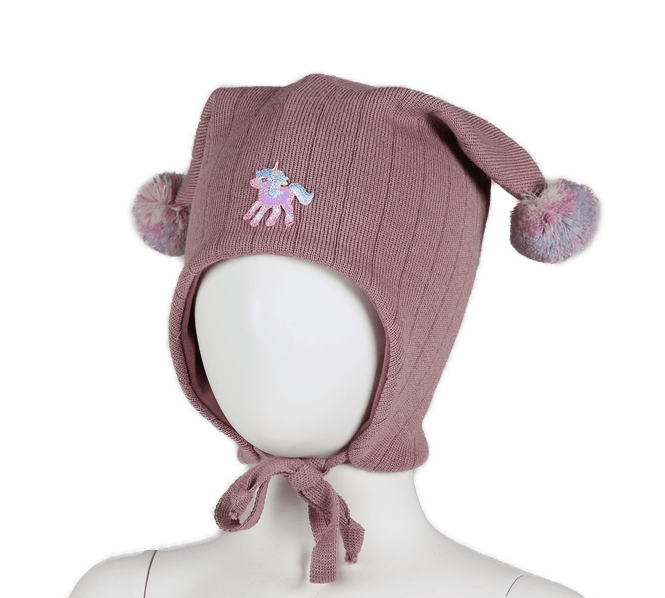 Hovedbilde Kivat ull vinterlue Unicorn - multi gammelrosa