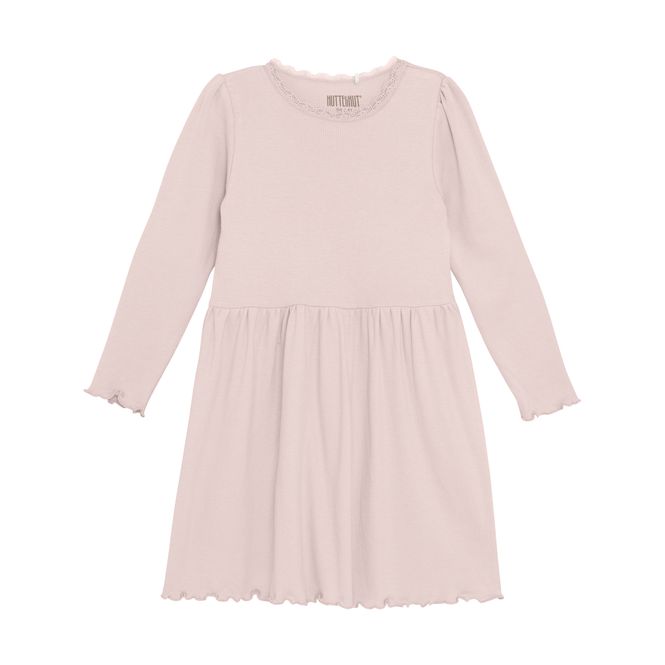Hovedbilde Huttelihut Ribbet kjole til barn - sepia rose