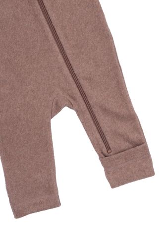 Mikk-Line Bomullsfleece heldress til baby - burlwood melange