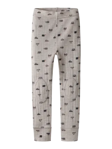 Name It Wang small cars AOP ull leggings til barn - nacreous cloud
