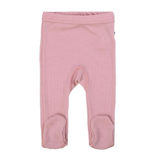 Joha Rib Merinoull leggings med fot - gammelrosa