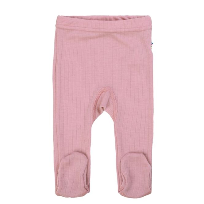 Hovedbilde Joha Rib Merinoull leggings med fot - gammelrosa