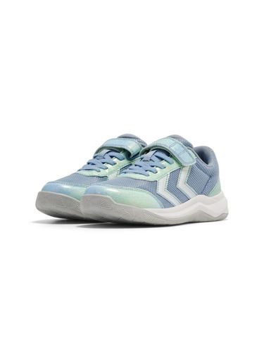 Hummel Multiplay Flex 2.0 innesko med borrelås til barn - dusty blue
