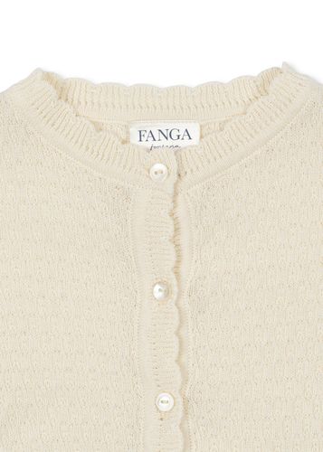 Fanga Fontana Venti Pointelle Strikkejakke til baby - antique white