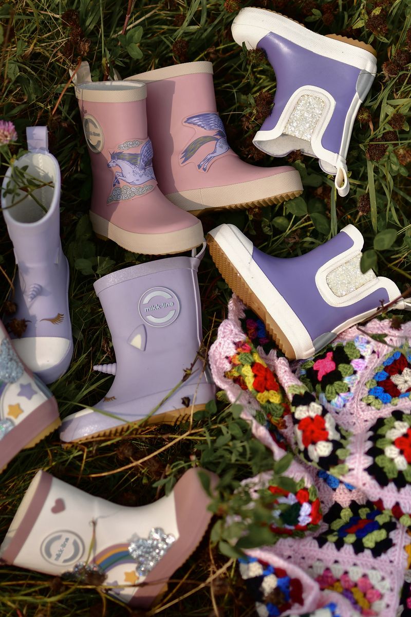 Mikk-Line 3D Unicorn Gummistøvler til barn - lavender aura