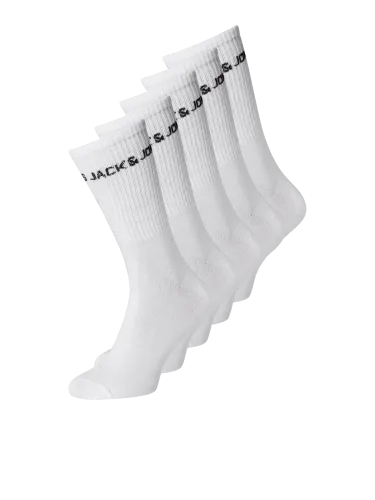 Jack and Jones Basic tennissokker 5-pk - white