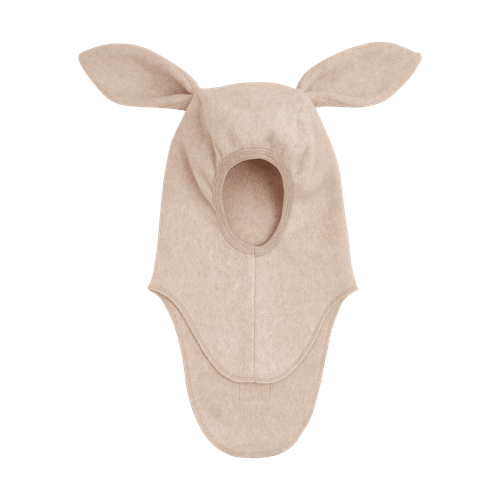 Huttelihut Bunny balaclava bomullsfleece - camel melange