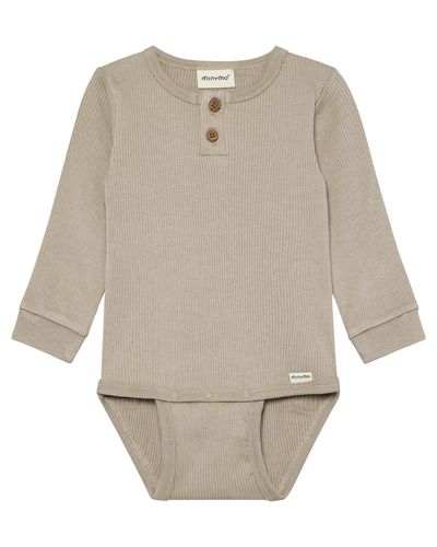 Minymo ribbet body til baby - crockery