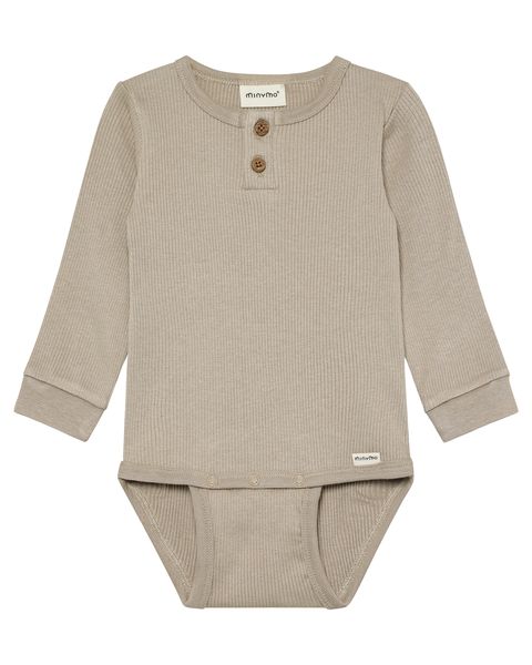 Hovedbilde Minymo ribbet body til baby - crockery