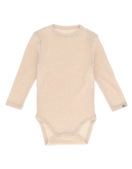 Hovedbilde Gullkorn Chalk ullbody til baby - beige