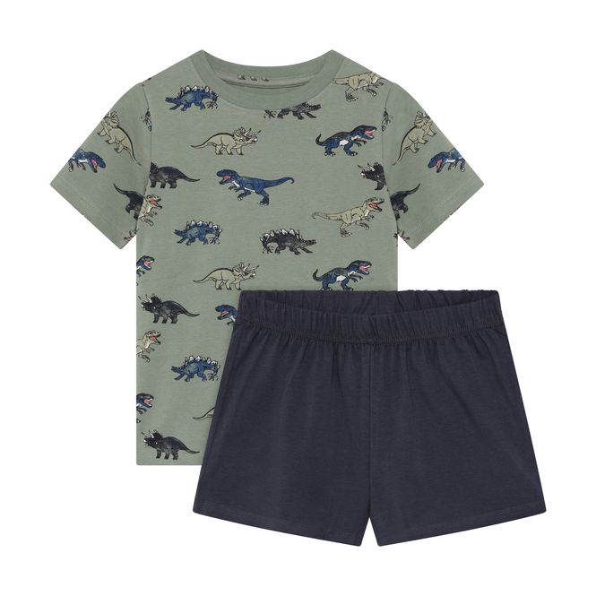 Hovedbilde Minymo Dinosaur Shortssett til gutt - lily pad