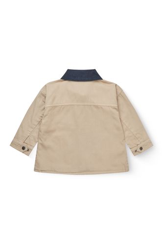 Copenhagen Colors Twill jakke med kordfløyel krage - beige