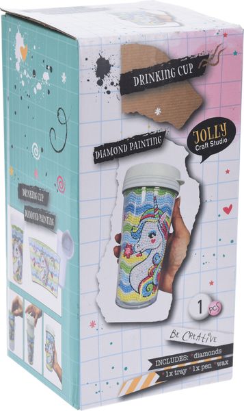 Hovedbilde DIY drikkeflaske med diamant paint - enhjørning