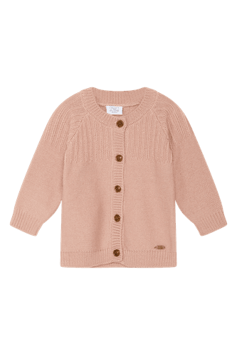 Hust & Claire Curi Cardigan i ull til barn - rose cloud