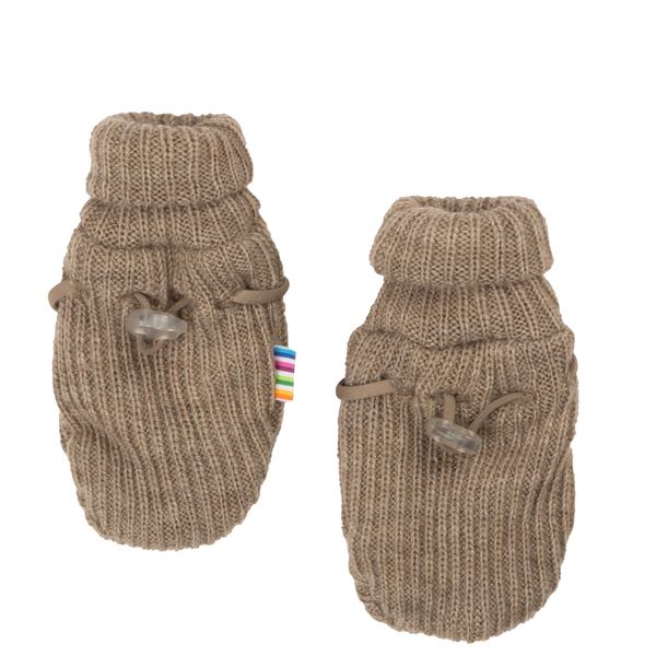 Hovedbilde Joha Ribbestrikket votter til baby - beige