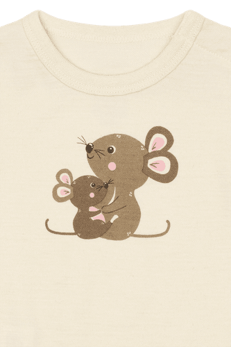 Hust & Claire Baloo Mice ull/bambus body - ecru