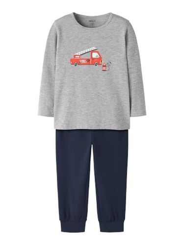 Name It Brannbil pysjamas til barn - grey melange