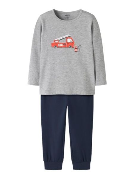 Hovedbilde Name It Brannbil pysjamas til barn - grey melange