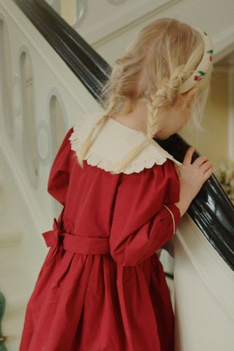 Konges Sløjd Coeur Collar Kjole til barn - red dahlia