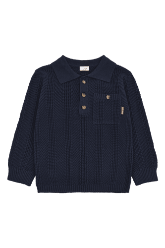 Hust & Claire Pelle genser med krage til barn - more navy