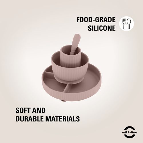 Mikk-Line Middagssett i silikon - adobe rose