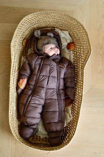 Mikk-Line Puff baby vinterdress - sparrow