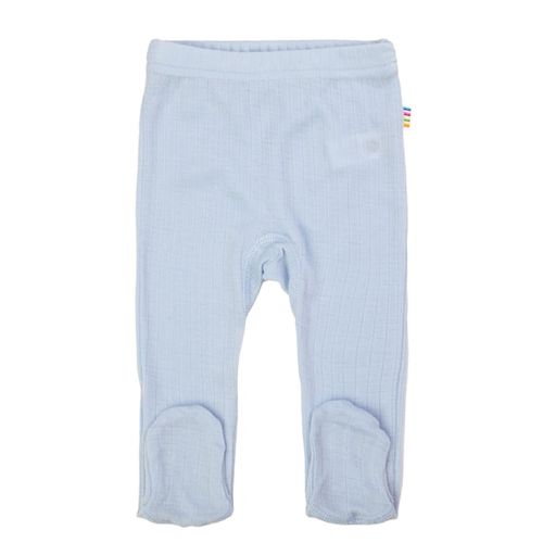 Joha Rib Merinoull leggings med fot - lyseblå