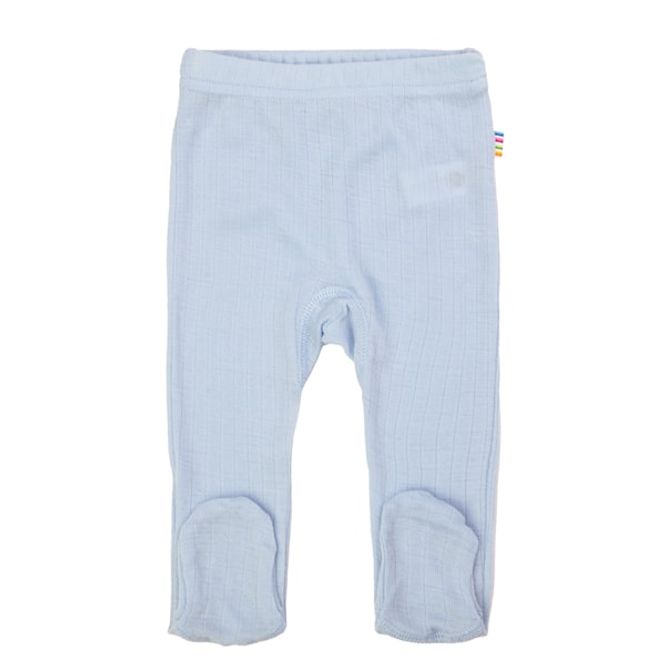 Hovedbilde Joha Rib Merinoull leggings med fot - lyseblå
