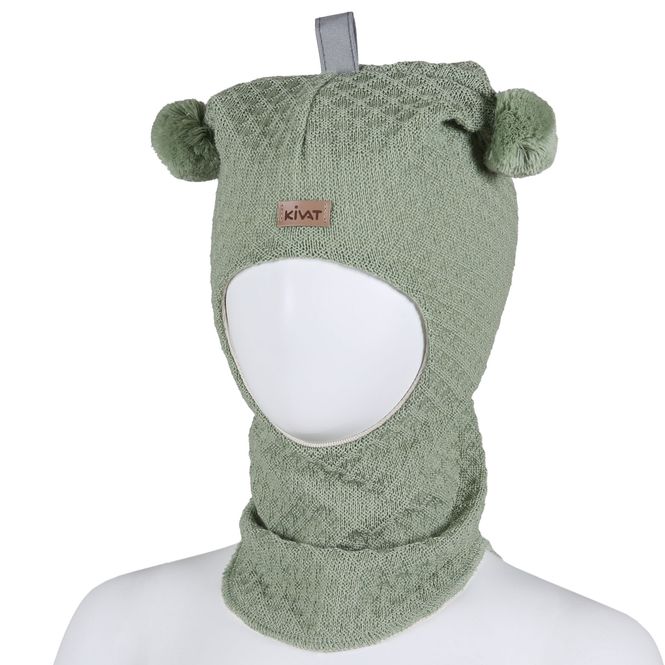 Hovedbilde Kivat ull balaclava vaffelstrikk - pistasj